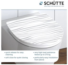 Schütte WC doska so spomaľujúcim mechanizmom (biela vlna)  (100253145)