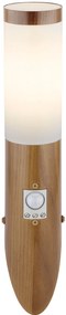 GLOBO Vonkajšie nástenné svietidlo so senzorom BOSTON, 1xE27, 30W, imitácia dreva