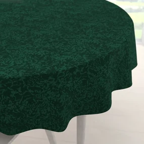 Biante Veľký teflónový okrúhly obrus TF-035 Venezia smaragdovo zelený Ø 150 cm