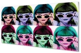 Obraz plexi Ženského vlasy farebné okuliare 125x50 cm