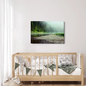 Obraz - Rieka pri lese (90x60 cm)