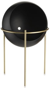 KOVOVÝ KVETINÁČ SO STOJANOM LOFT 25X18 CM ČIERNA/ZLATÁ