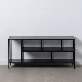 Čierny oceľový TV stolík 120x55 cm – Ixia