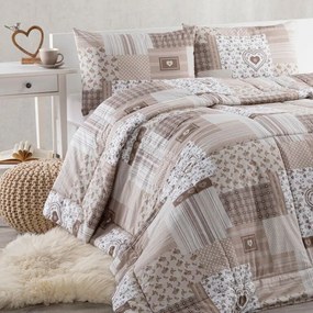 Letná sada periny a vankúša PATCHWORK, béžová