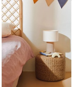 Biela/béžová stolová lampa s textilným tienidlom (výška 29 cm) Bianella – Kave Home