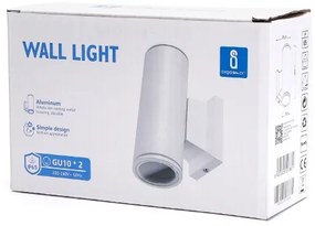 Aigostar - Vonkajšie nástenné svietidlo 2xGU10/230V biela IP65 guľatý