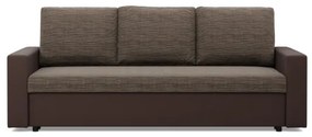 Trojmiestna rozkladacia sedačka LUNA hnedá / cappuccino