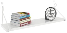 Malá nástenná polička Seramoni lesklá biela