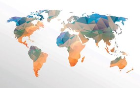 Samolepiaca tapeta polygonálna mapa sveta - 375x250