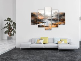 Obraz - Maľba horskej krajiny (150x105 cm)