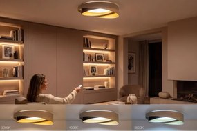 Stmievateľné LED stropné svietidlo SM. GALAXY M. 24W/230V pr. 55 cm béžové/hnedé/zlaté + diaľkové ovládanie
