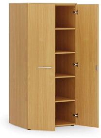 Kancelárska policová skriňa PRIMO WOOD s dverami, 1781 x 800 x 600 mm, buk