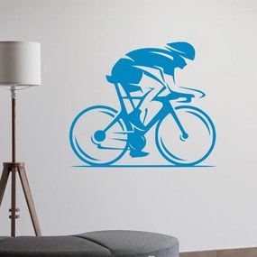 Veselá Stena Samolepka Cestný cyklista Farba: modrá, Veľkosť: 40 x 34 cm