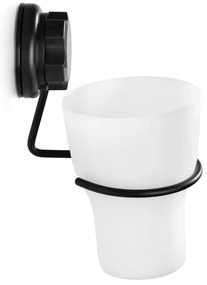 Čierny samodržiaci kovový téglik na zubné kefky Bestlock Black – Compactor