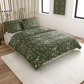 Obliečky z mikrovlákna OAK DEER tmavo zelené Rozmer obliečky: 70 x 90 cm | 140 x 200 cm