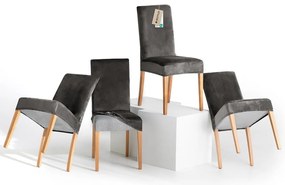 Sivé napínacie poťahy v súprave 4 ks na stoličku 48 cm Sento – Restilo