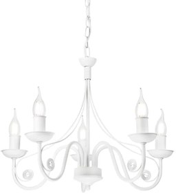 Luster na reťazi DONATO 5xE14/40W/230V biela