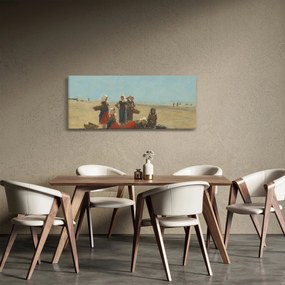Obraz - Eugène Boudin, Women on the Beach at Berck, reprodukcia (120x50 cm)
