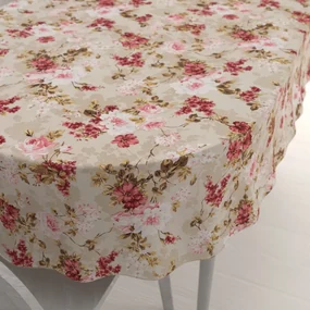 Biante Dekoračný oválny obrus Leona LN-167 Plané ruže na béžovom 130x180 cm