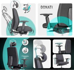 Ergonomická kancelárska stolička MOSH Elite T3 Pro čierna