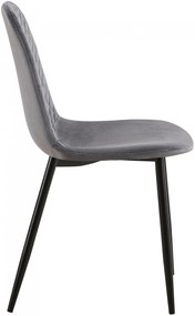 Stolička Giverny zamat - tmavo šedá