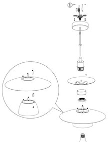 Eglo 98735 - Luster na lanku BRENDA 1xE27/40W/230V