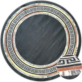 BE Koberec Porte 2228 BLACK GOLD – čierny okrúhly Rozmer: 120 cm
