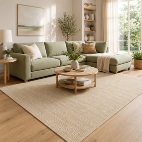 Hanse Home, Kusový koberec Bouclé Jute 105973 Ivory White, 80x150, béžová, chodba / predsieň