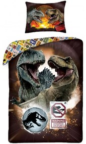 Bavlnené posteľné obliečky Jurský park – motív Súboj dinosaurov - 100% bavlna - 70 x 90 cm + 140 x 200 cm