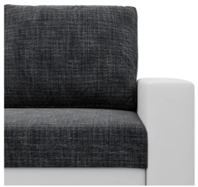 Dvojmiestna pohovka LUNA rozkladacia, tmavosivá / biela