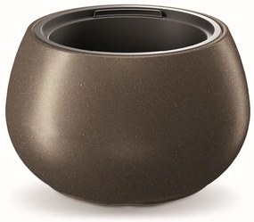 Plastový kvetináč s vložkou HEOS kávový