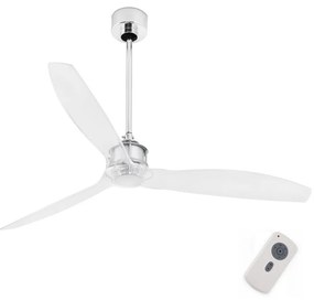 FARO 33394 - Stropný ventilátor JUST FAN lesklý chróm/číra + DO