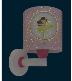Dalber 60919 - Detská nástenná lampa PRINCESS DANCE 1xE27/15W/230V ružová