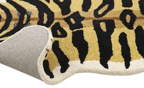Vlnený detský koberec v tvare tigra 100 x 160 cm béžová/čierna SHERE Beliani