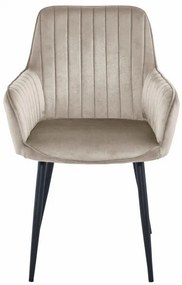 Set dvoch jedálenských stoličiek SOLDEN zamatové tmavobéžové (čierne nohy)