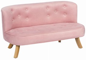 Detská zamatová sedačka ružová - Biela, 17 cm