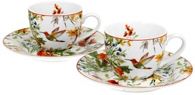 Porcelánová šálka s podšálkou Secret Garden 90 ml sada 2ks