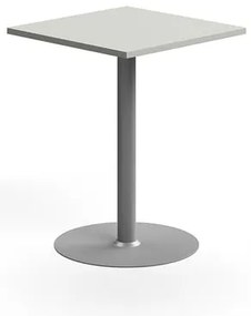 Barový stôl VERTICUS, 700x700x900 mm, svetlošedá/strieborná