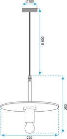 Toolight Toolight, závesné svietidlo 1xE27 APP1181-1CP, zlatá, OSW-40018