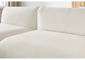 Biela menčestrová rohová pohovka (ľavý roh) Lecomte - Bobochic Paris