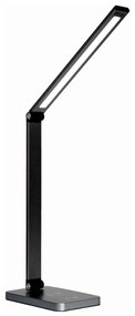 LED Stolná lampa s bezdrôtovou nabíjačkou LED/10W/230V čierna
