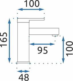 Rea Pixel, umývadlová batéria h-165, zlatá lesklá, REA-B2018