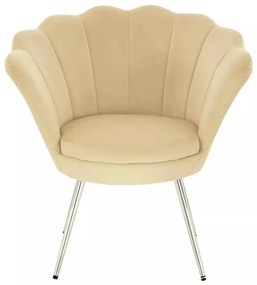 LuxuryForm DESIGN Kreslo FREY VELUR so striebornými nohami - medové