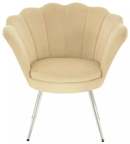 LuxuryForm DESIGN Kreslo FREY VELUR so striebornými nohami - medové