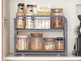 Organizér s výsuvnými košmi SOLIDO stohovateľný, sivý