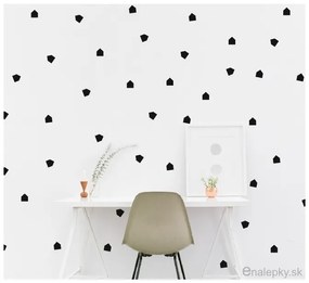 Nálepky na stenu - Škandinávske domčeky 66 ks Farba: čierna 070
