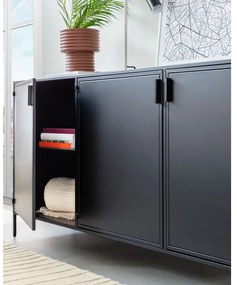 Čierna oceľová komoda 160x72x35 cm Shantay – Kave Home