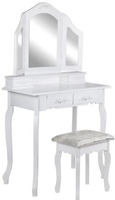 Toaletný stolík + Taburetka 9572 Sylvia Opium 3 Biela