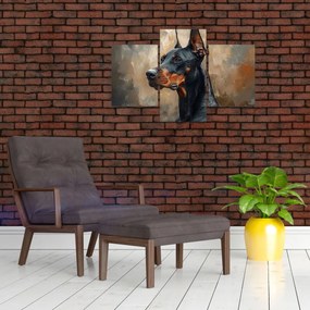 Obraz - Portrét Dobermana (90x60 cm)