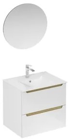 Kúpeľňová zostava s umývadlom vrátane umývadlovej batérie, vtoku a sifónu Naturel Stilla biela lesk KSETSTILLA025, 1 ks